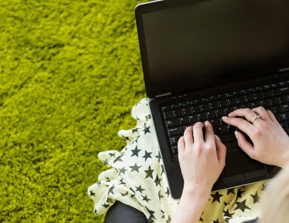 influencer marketer at a laptop