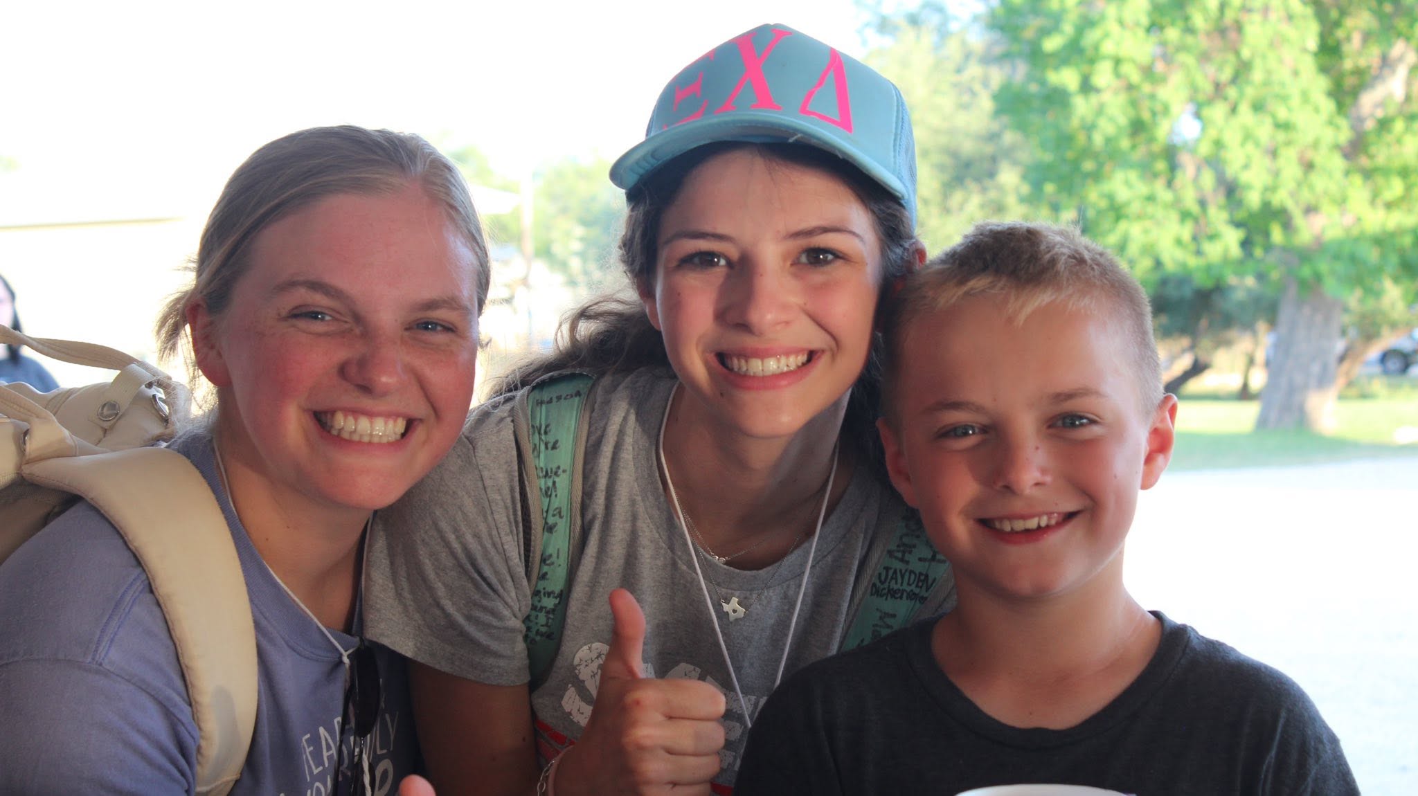 Campers smiling together